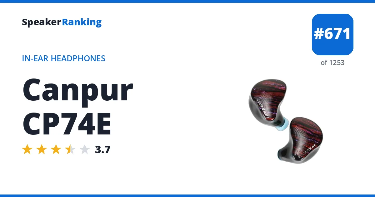 Canpur CP74E - ranked #671 of 1253 In-Ear Headphones · Editor's rating 3.7/5