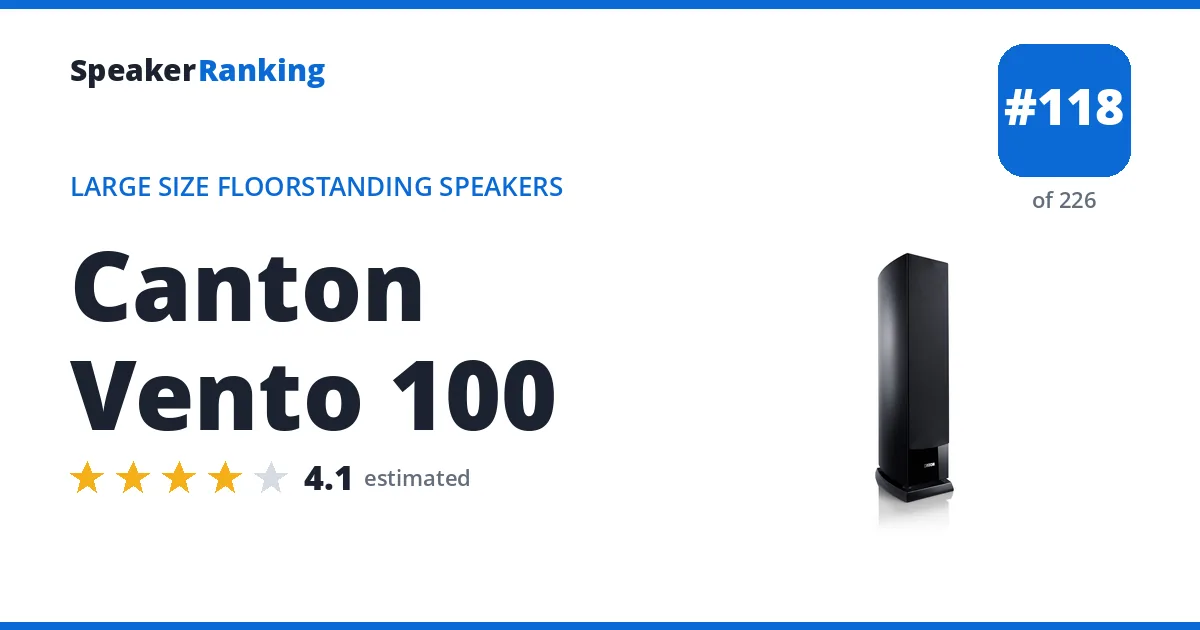Canton Vento 100 - ranked #118 of 226 Large Size Floorstanding Speakers · Editor's rating 4.1/5
