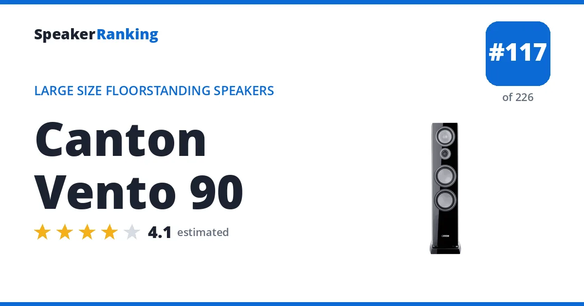 Canton Vento 90 - ranked #117 of 226 Large Size Floorstanding Speakers · Editor's rating 4.1/5