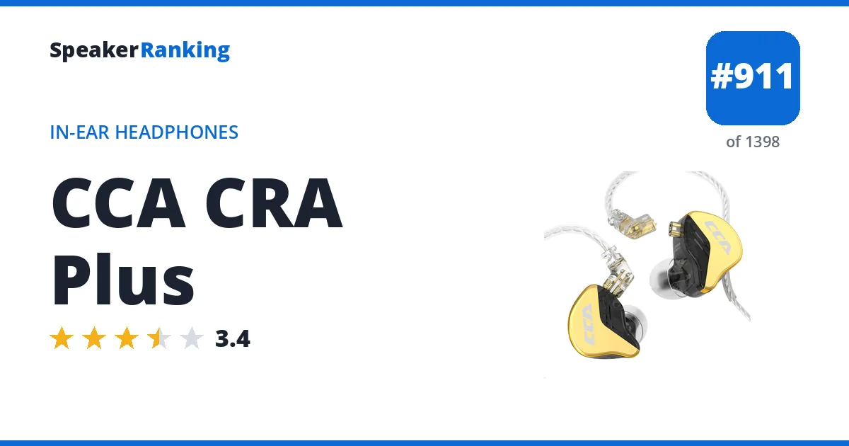 CCA CRA Plus - ranked #911 of 1398 In-Ear Headphones · Editor's rating 3.4/5
