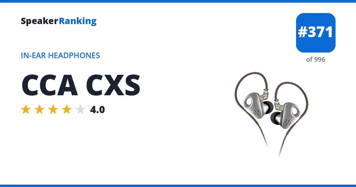 CCA CXS - ranked #371 of 996 In-Ear Headphones · Editor's rating 4/5