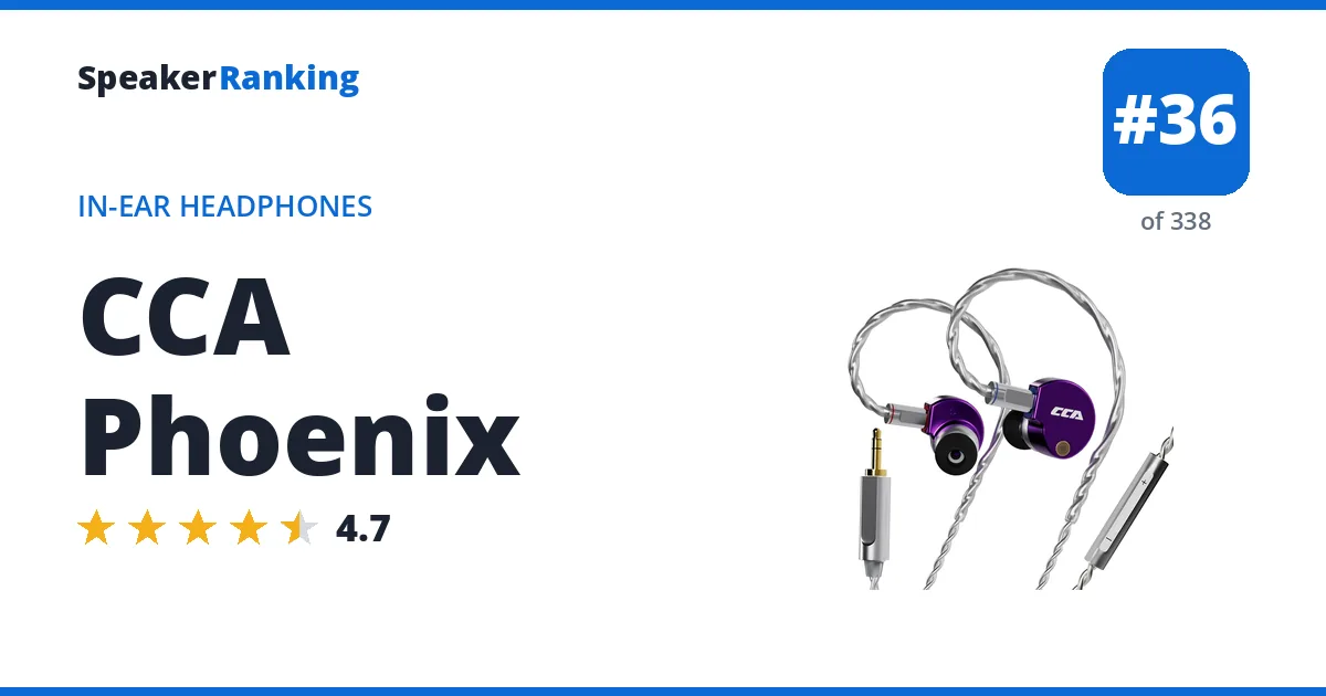 CCA Phoenix - ranked #36 of 297 In-Ear Headphones · Editor's rating 4.7/5