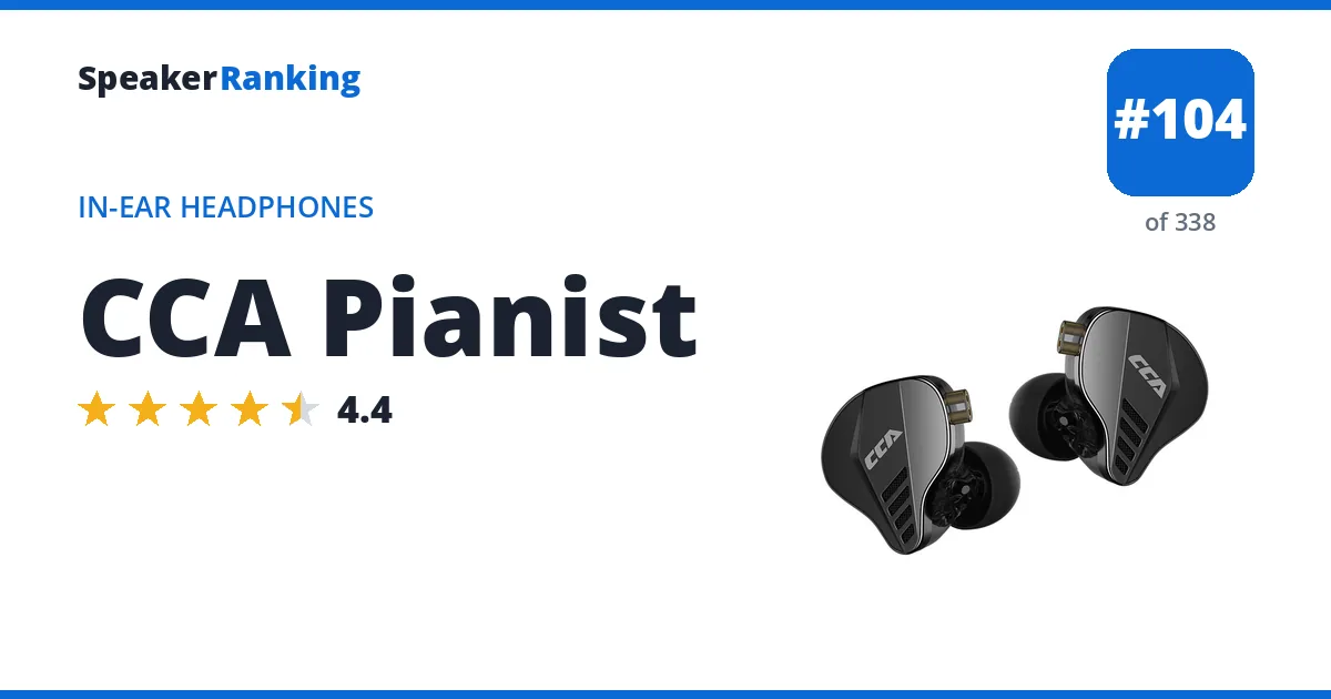 CCA Pianist - ranked #104 of 297 In-Ear Headphones · Editor's rating 4.4/5