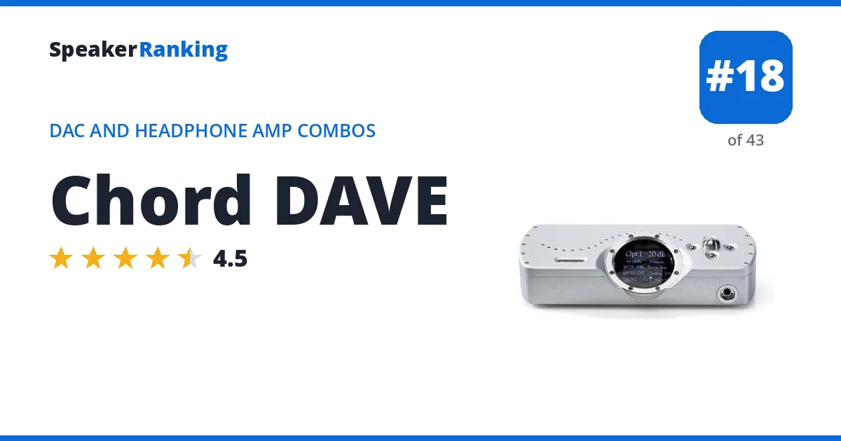 Chord DAVE - ranked #18 of 43 DAC and Headphone Amp Combos · Editor's rating 4.5/5