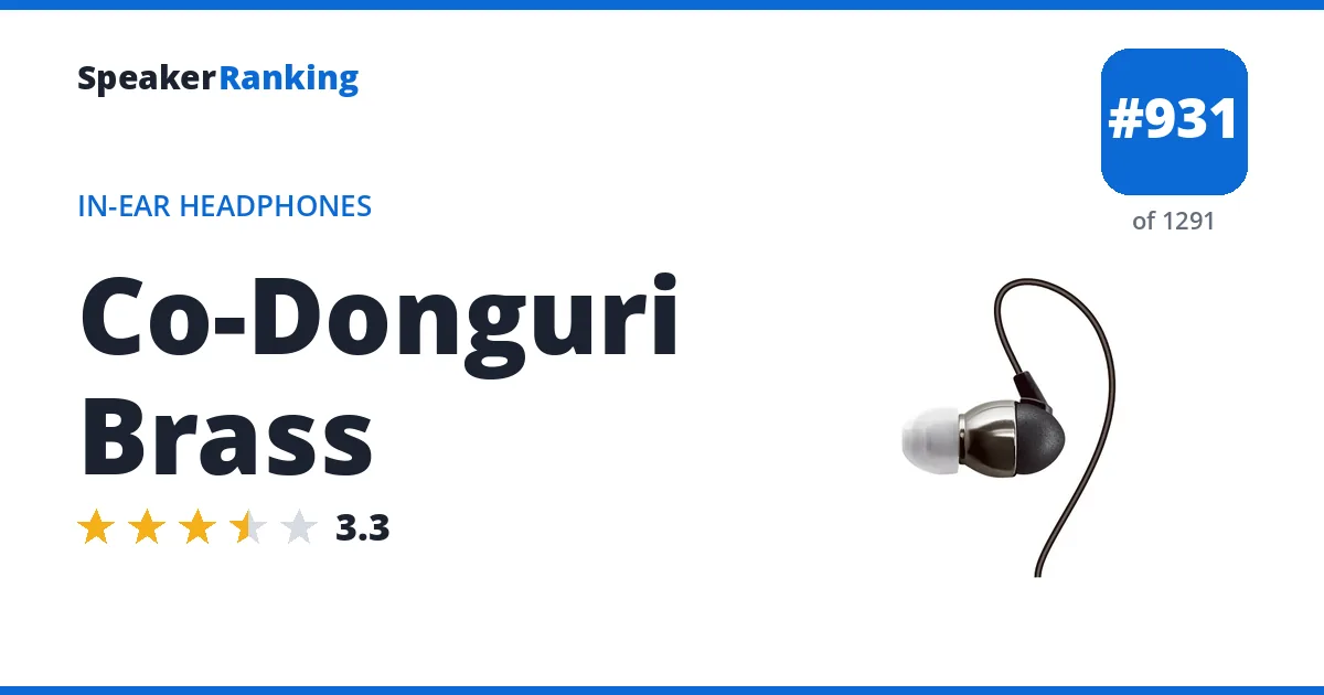 Co-Donguri Brass - ranked #931 of 1291 In-Ear Headphones · Editor's rating 3.3/5