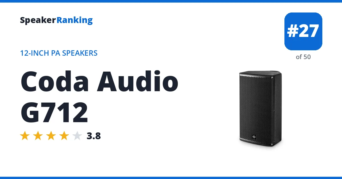 Coda Audio G712 - ranked #27 of 50 12-Inch PA Speakers · Editor's rating 3.8/5