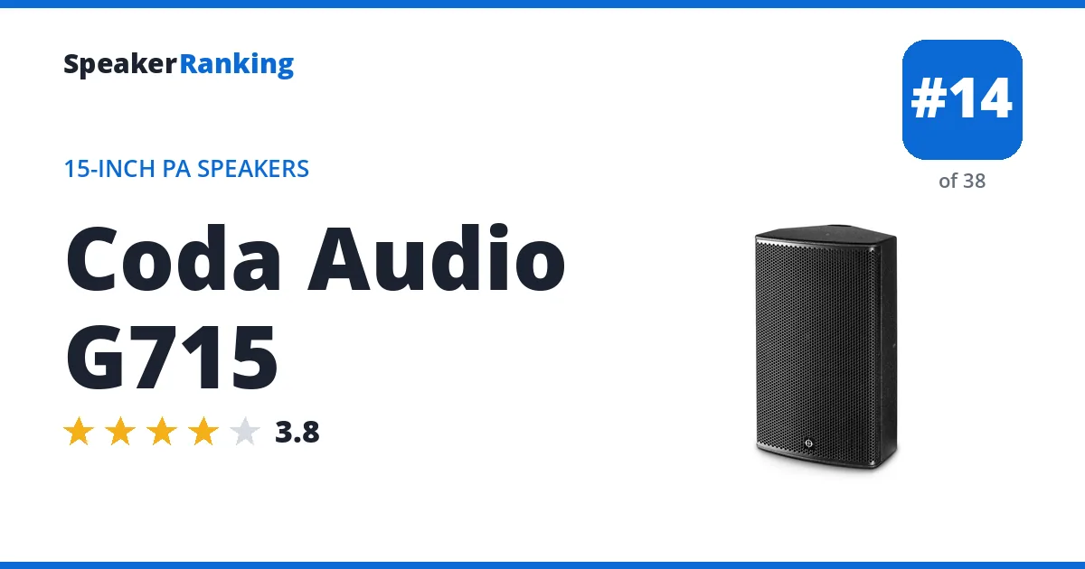 Coda Audio G715 - ranked #14 of 38 15-Inch PA Speakers · Editor's rating 3.8/5