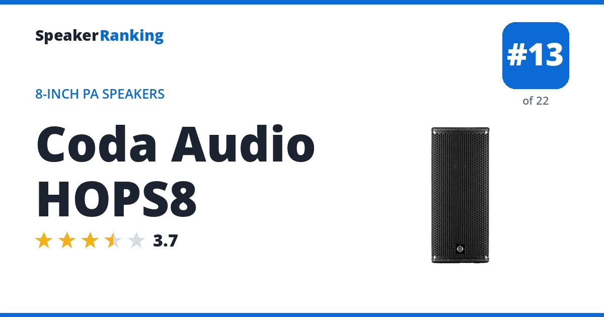Coda Audio HOPS8 - ranked #13 of 22 8-Inch PA Speakers · Editor's rating 3.7/5