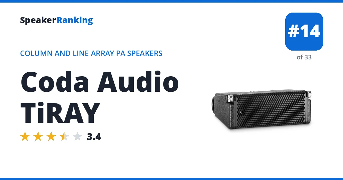 Coda Audio TiRAY - ranked #14 of 33 Column and Line Array PA Speakers · Editor's rating 3.4/5