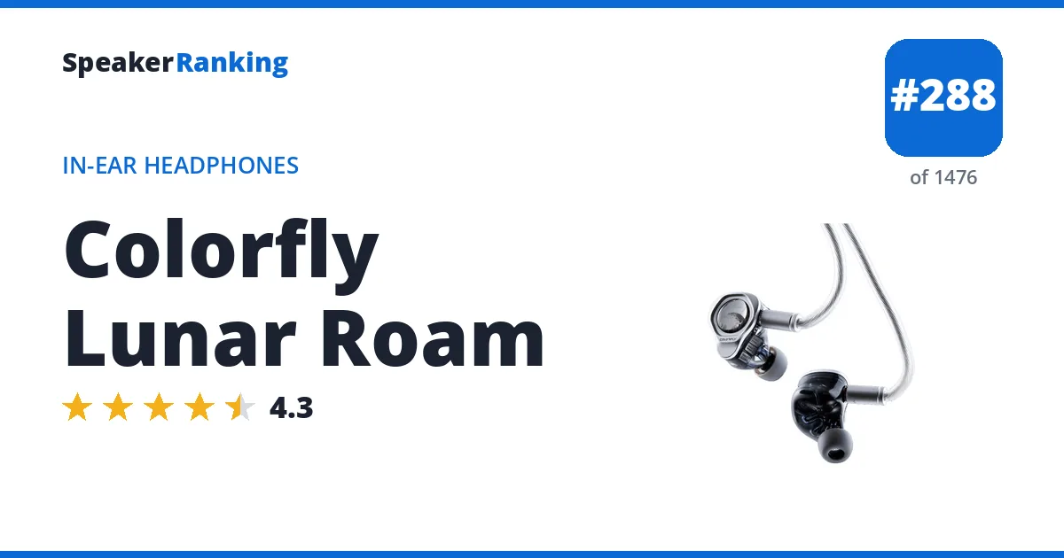 Colorfly Lunar Roam - ranked #288 of 1476 In-Ear Headphones · Editor's rating 4.3/5
