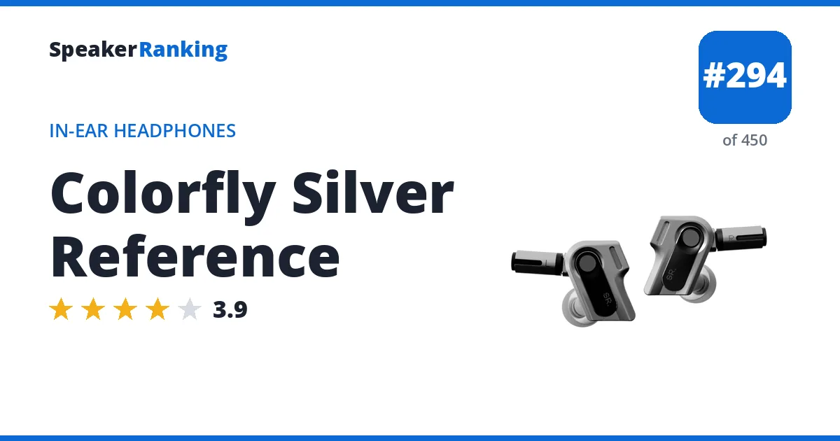Colorfly Silver Reference - ranked #294 of 450 In-Ear Headphones · Editor's rating 3.9/5