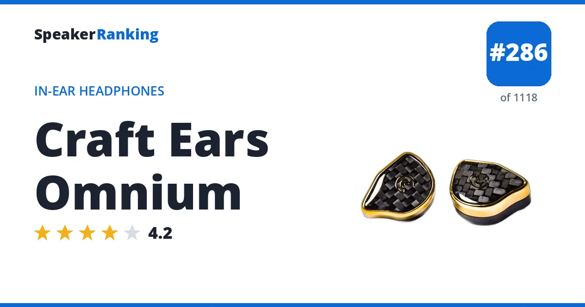 Craft Ears Omnium - ranked #286 of 1118 In-Ear Headphones · Editor's rating 4.2/5