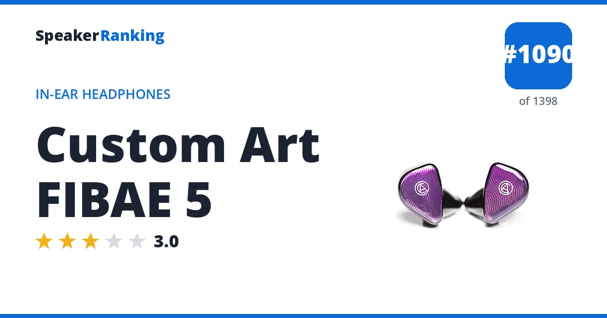Custom Art FIBAE 5 - ranked #1090 of 1398 In-Ear Headphones · Editor's rating 3/5
