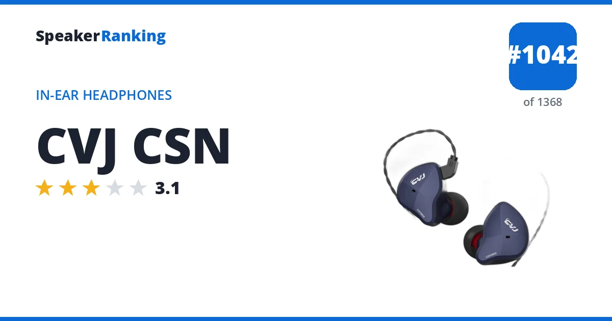 CVJ CSN - ranked #1043 of 1369 In-Ear Headphones · Editor's rating 3.1/5