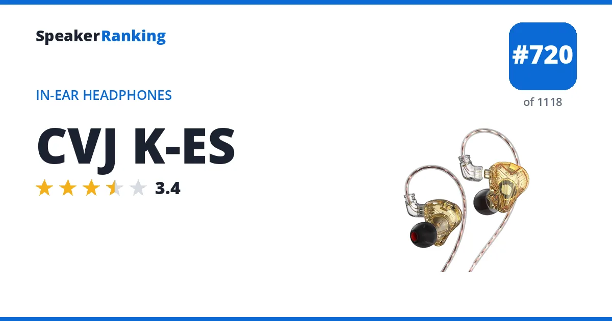 CVJ K-ES - ranked #720 of 1118 In-Ear Headphones · Editor's rating 3.4/5