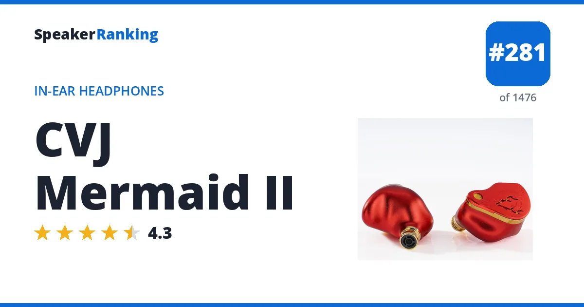 CVJ Mermaid II - ranked #262 of 1448 In-Ear Headphones · Editor's rating 4.3/5