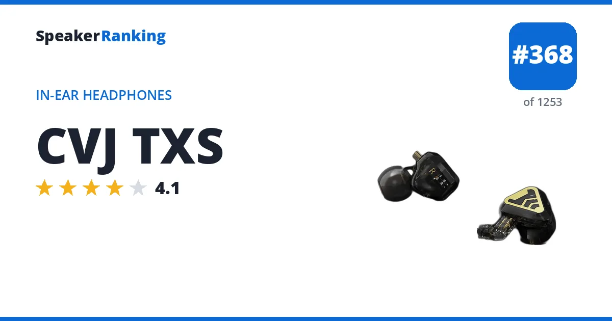 CVJ TXS - ranked #368 of 1253 In-Ear Headphones · Editor's rating 4.1/5