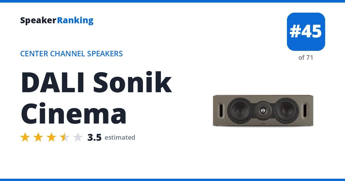 DALI Sonik Cinema - ranked #45 of 71 Center Channel Speakers · Editor's rating 3.5/5
