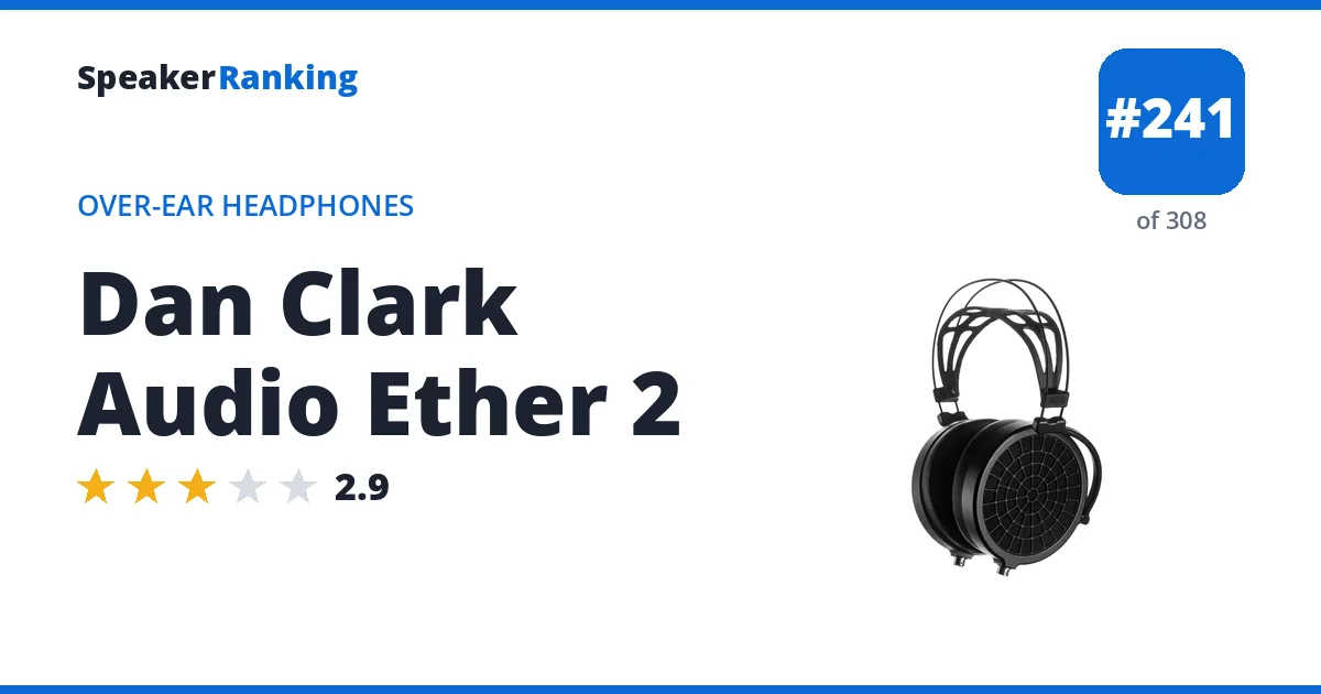 Dan Clark Audio Ether 2 - ranked #241 of 308 Over-Ear Headphones · Editor's rating 2.9/5