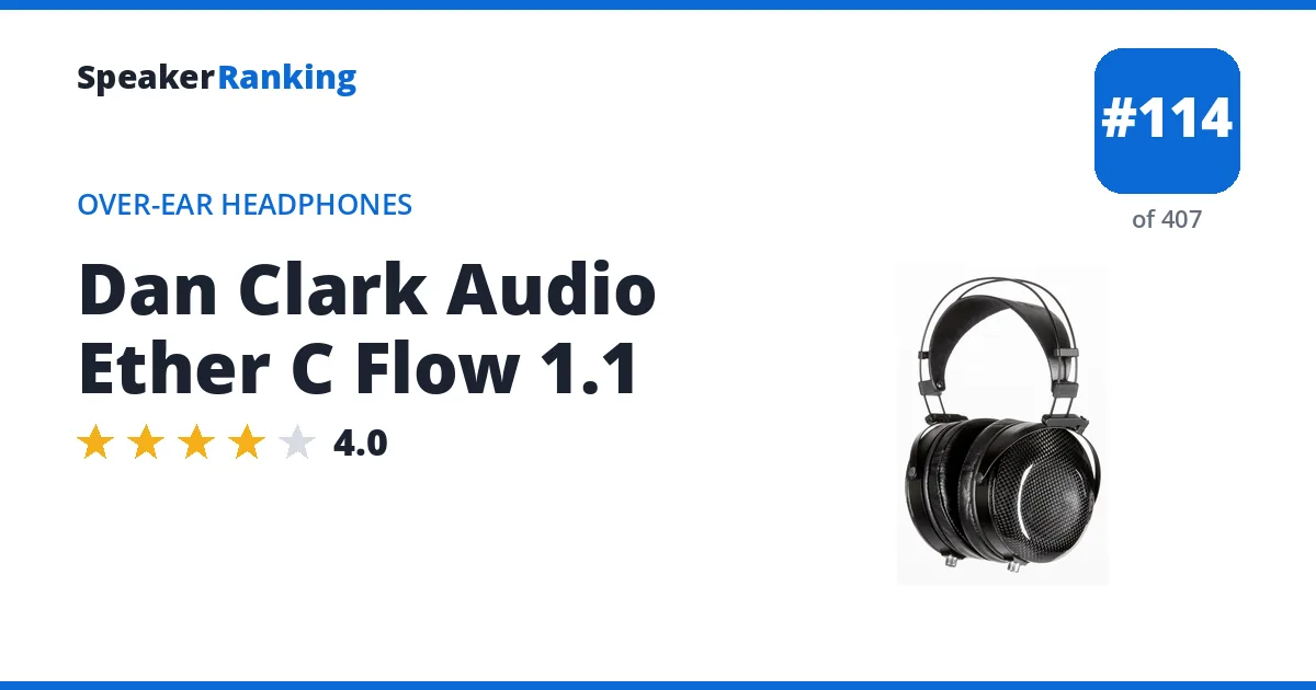 Dan Clark Audio Ether C Flow 1.1 - ranked #114 of 382 Over-Ear Headphones · Editor's rating 4/5