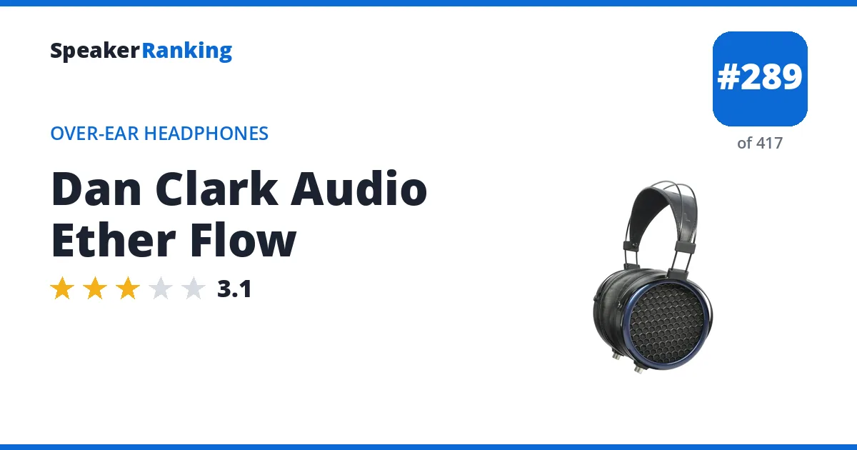 Dan Clark Audio Ether Flow - ranked #289 of 417 Over-Ear Headphones · Editor's rating 3.1/5