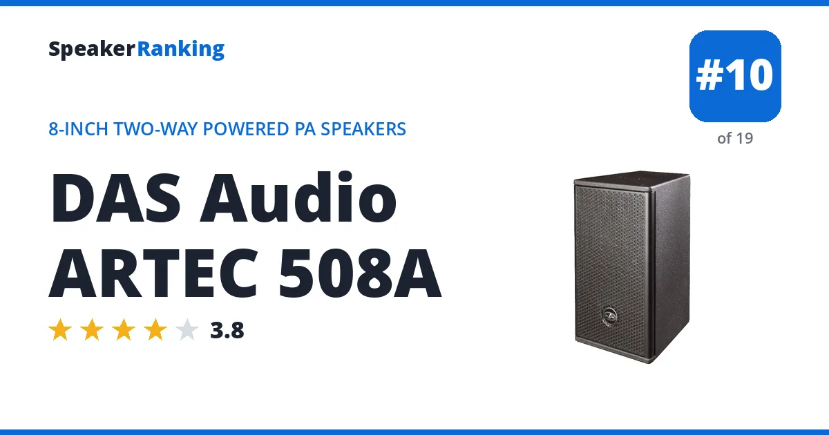 DAS Audio ARTEC 508A - ranked #10 of 19 8-Inch Two-Way Powered PA Speakers · Editor's rating 3.8/5