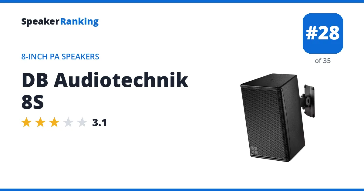 DB Audiotechnik 8S - ranked #28 of 35 8-Inch PA Speakers · Editor's rating 3.1/5