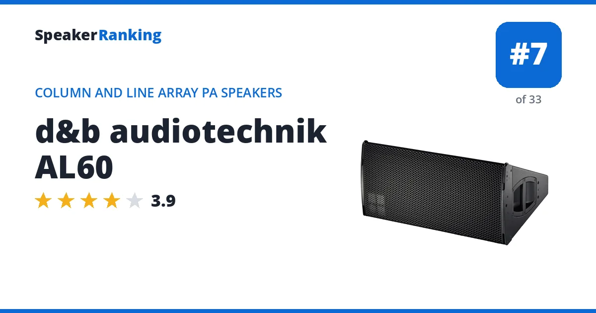 d&b audiotechnik AL60 - ranked #7 of 33 Column and Line Array PA Speakers · Editor's rating 3.9/5