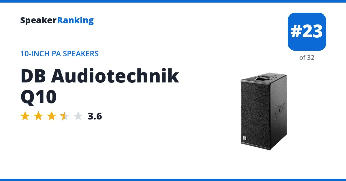 DB Audiotechnik Q10 - ranked #23 of 32 10-Inch PA Speakers · Editor's rating 3.6/5