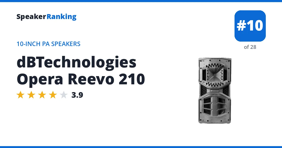 dBTechnologies Opera Reevo 210 - ranked #10 of 28 10-Inch PA Speakers · Editor's rating 3.9/5