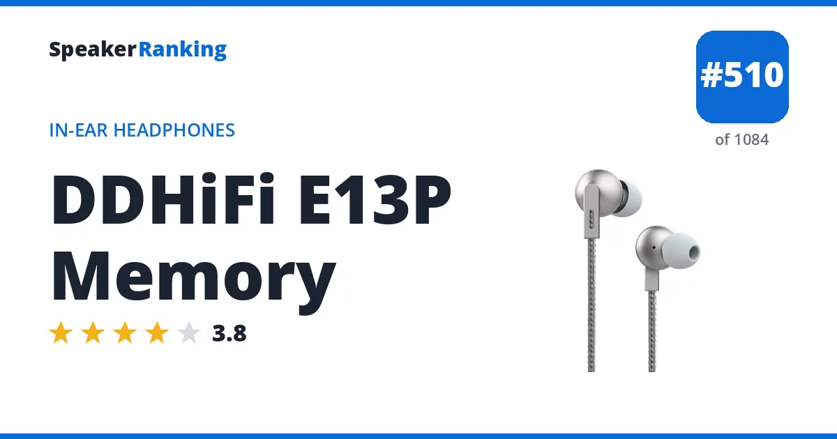 DDHiFi E13P Memory - ranked #508 of 1061 In-Ear Headphones · Editor's rating 3.8/5