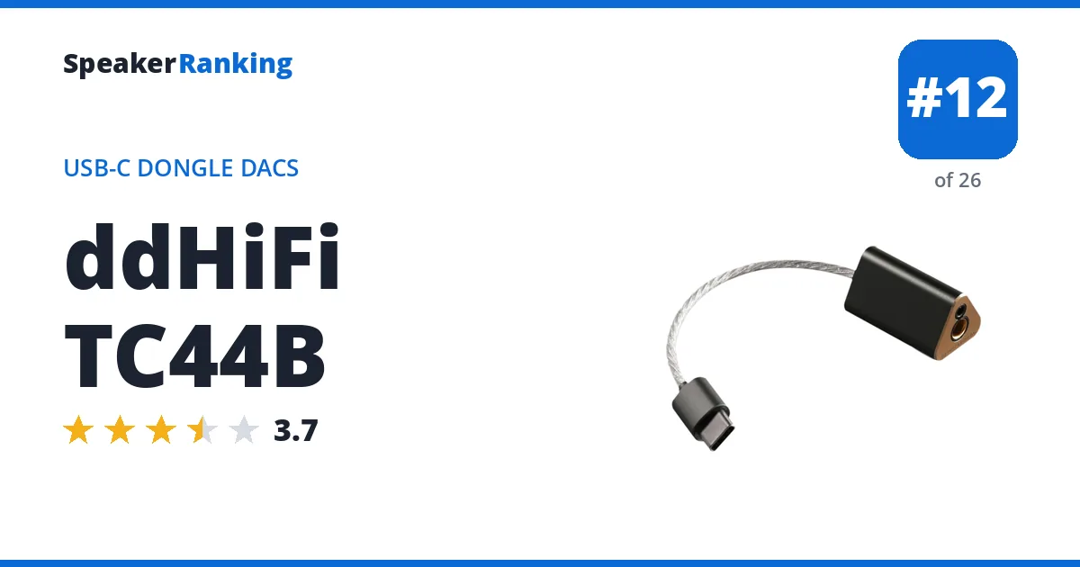 ddHiFi TC44B - ranked #12 of 26 USB-C Dongle DACs · Editor's rating 3.7/5