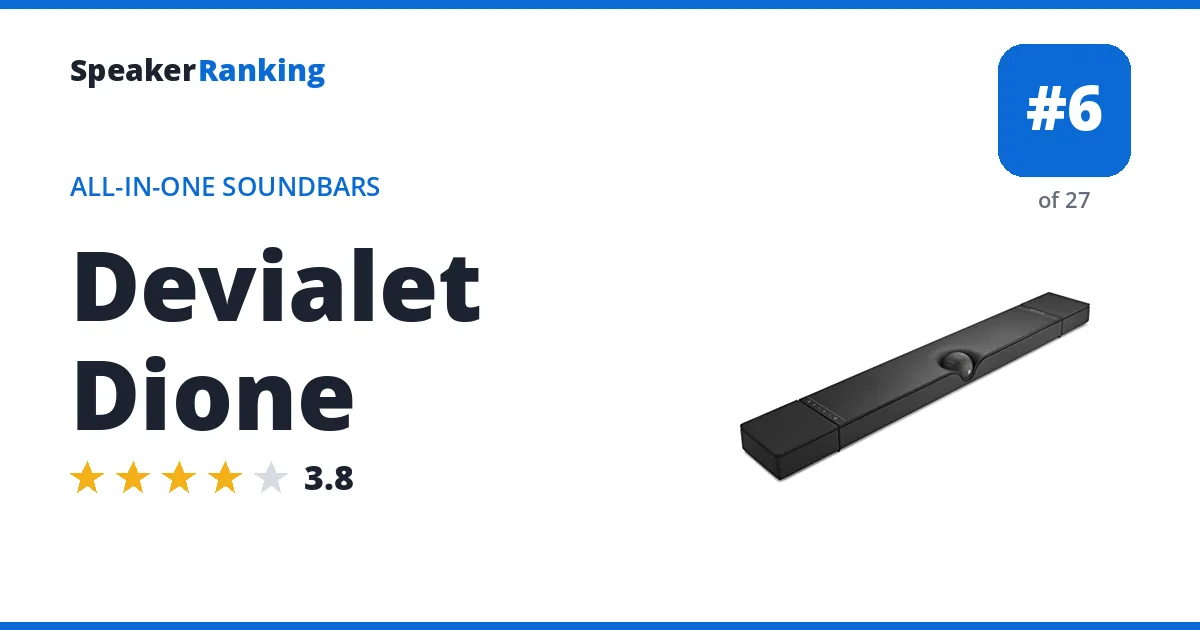 Devialet Dione · Editor's rating 3.8/5, ranked #6 of 27 All-in-One Soundbars