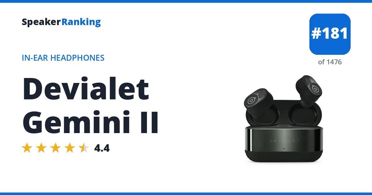 Devialet Gemini II - ranked #169 of 1448 In-Ear Headphones · Editor's rating 4.4/5