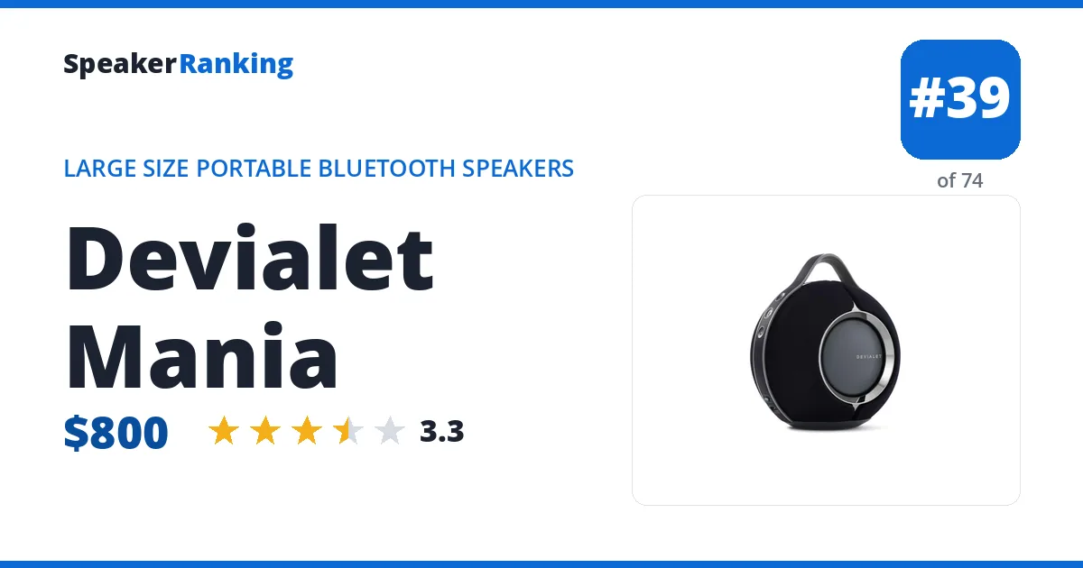 Devialet Mania ranking card