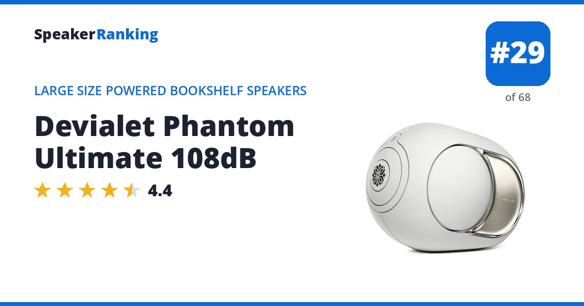 Devialet Phantom Ultimate 108dB ranking card