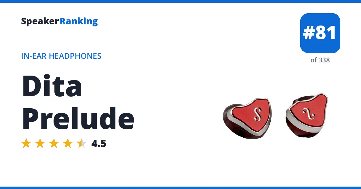 Dita Prelude - ranked #81 of 297 In-Ear Headphones · Editor's rating 4.5/5