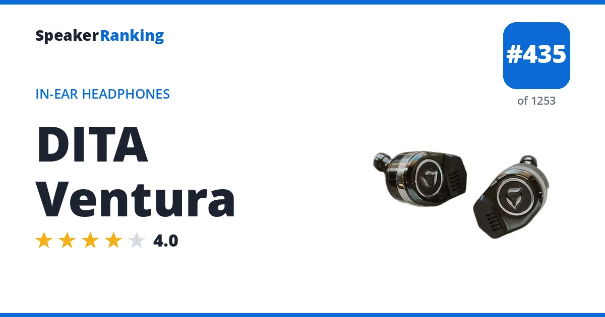 DITA Ventura - ranked #435 of 1253 In-Ear Headphones · Editor's rating 4/5