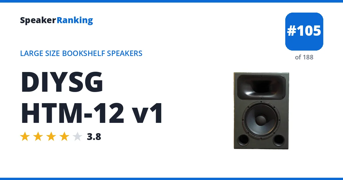 DIYSG HTM-12 v1 - ranked #105 of 188 Large Size Bookshelf Speakers · Editor's rating 3.8/5