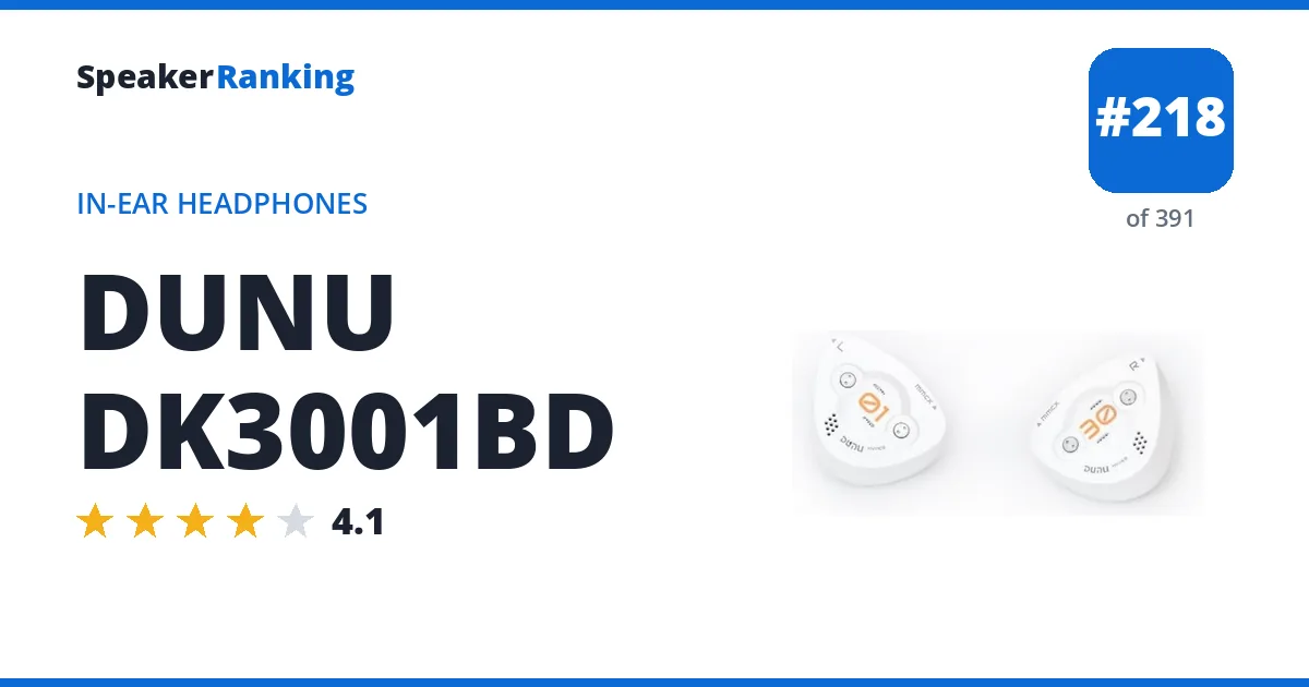 DUNU DK3001BD - ranked #218 of 361 In-Ear Headphones · Editor's rating 4.1/5