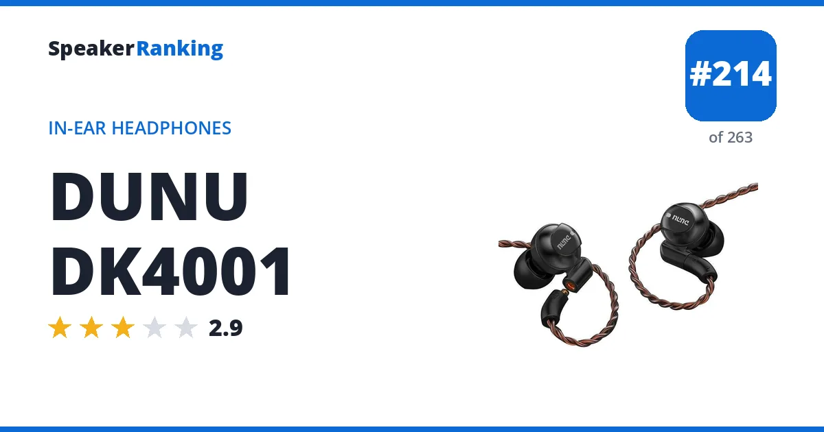 DUNU DK4001 ranking card