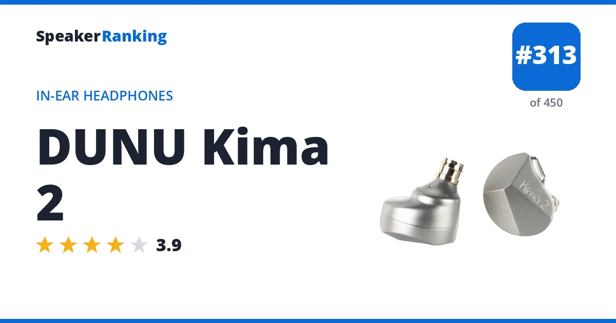 DUNU Kima 2 - ranked #313 of 450 In-Ear Headphones · Editor's rating 3.9/5