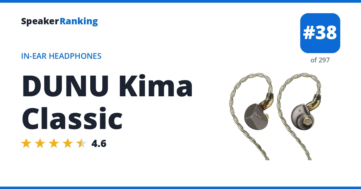 DUNU Kima Classic - ranked #38 of 263 In-Ear Headphones · Editor's rating 4.6/5