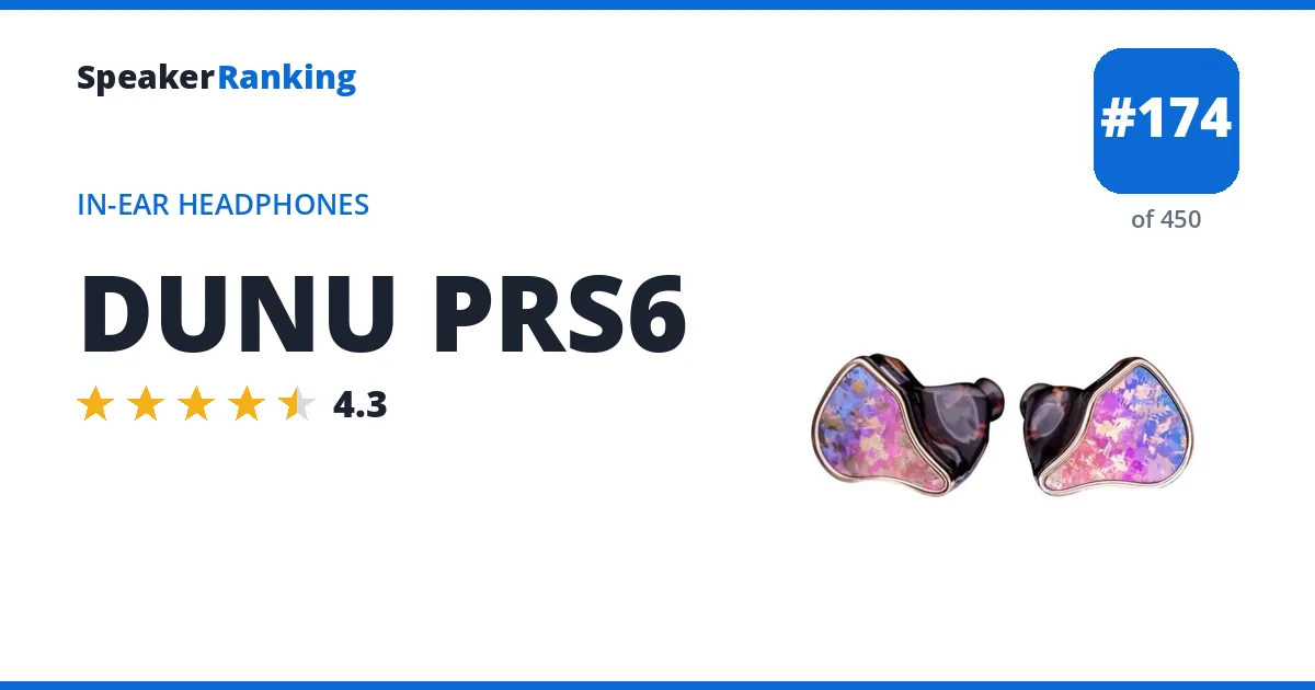 DUNU PRS6 - ranked #174 of 421 In-Ear Headphones · Editor's rating 4.3/5