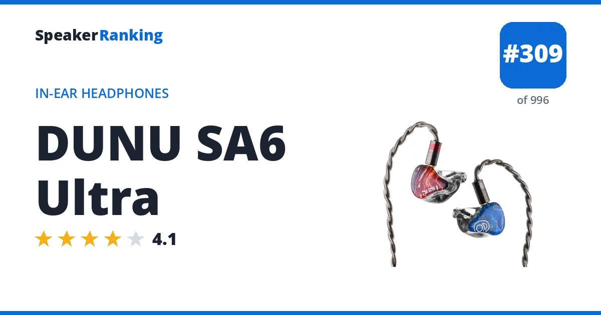 DUNU SA6 Ultra - ranked #309 of 996 In-Ear Headphones · Editor's rating 4.1/5