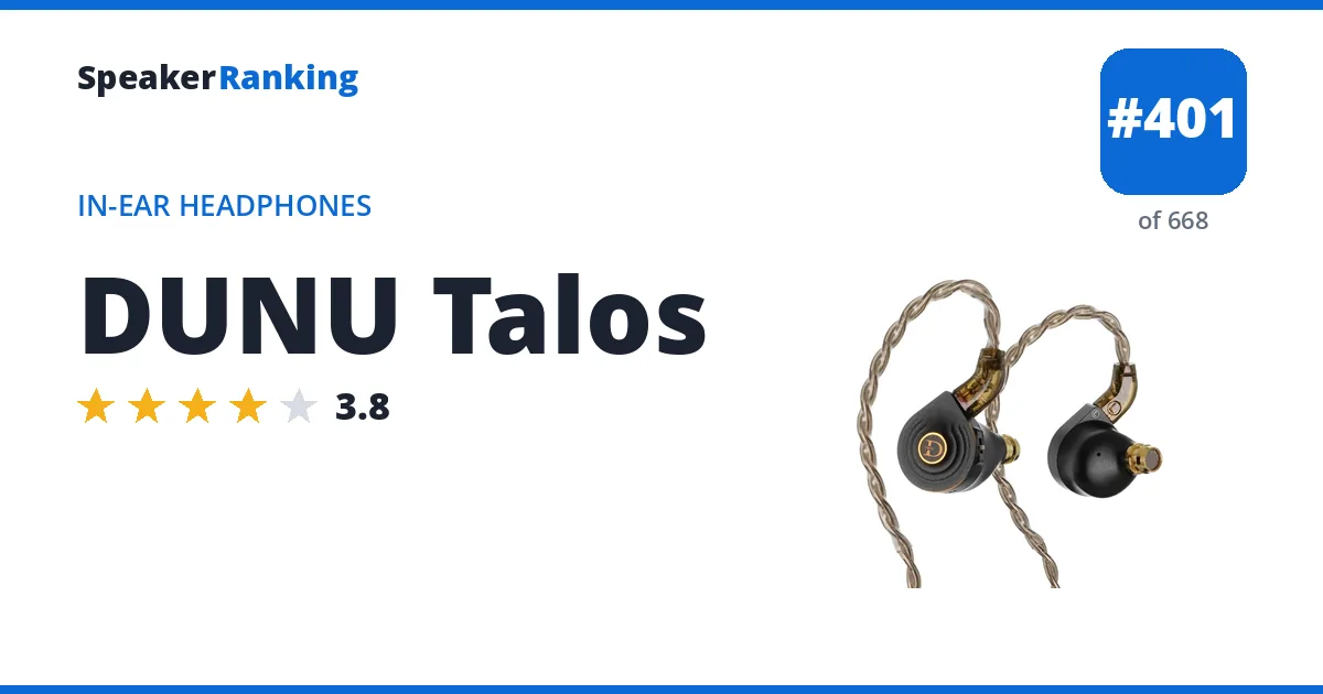 DUNU Talos - ranked #397 of 657 In-Ear Headphones · Editor's rating 3.8/5