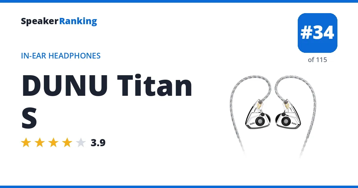 DUNU Titan S - ranked #34 of 115 In-Ear Headphones · Editor's rating 3.9/5