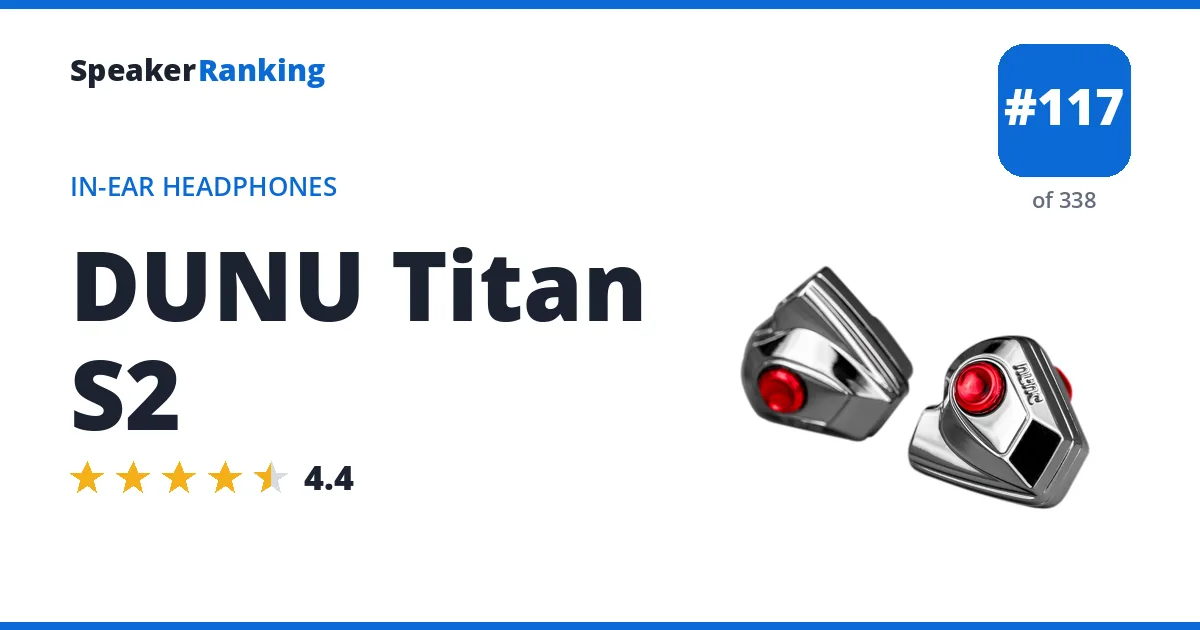 DUNU Titan S2 - ranked #117 of 297 In-Ear Headphones · Editor's rating 4.4/5