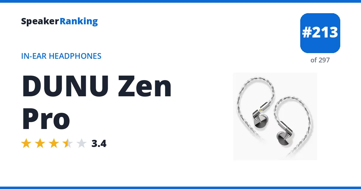 DUNU Zen Pro - ranked #179 of 263 In-Ear Headphones · Editor's rating 3.4/5
