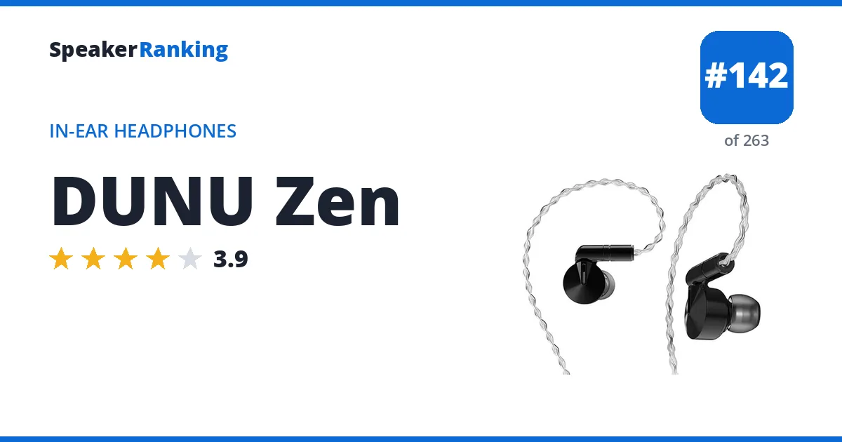 DUNU Zen - ranked #117 of 238 In-Ear Headphones · Editor's rating 3.9/5